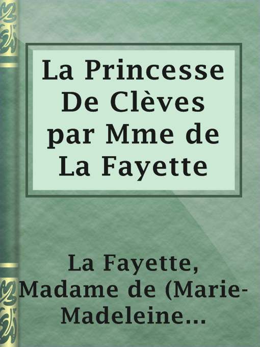 Cover image for La Princesse De Clèves par Mme de La Fayette